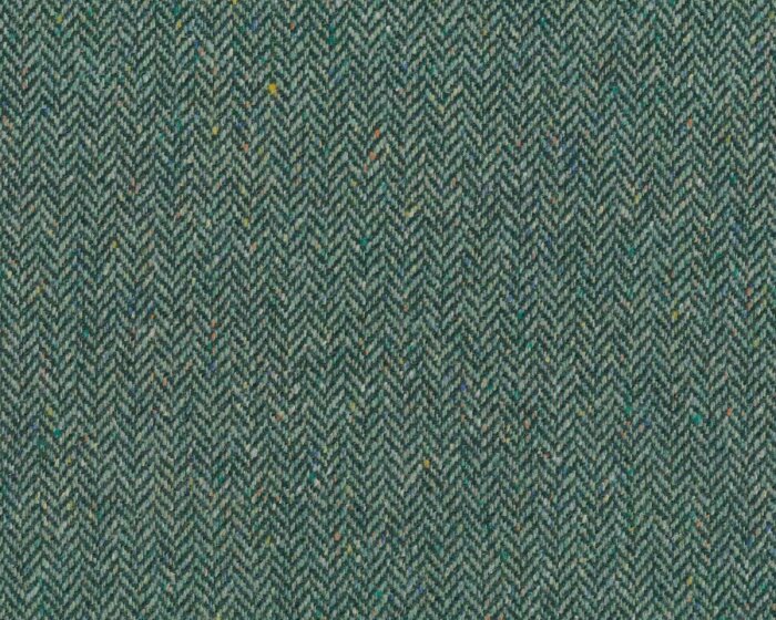 Wollstoff mit Seide, Tweed LISCA ALBA, Fischgrat, grün-petrol, Hilco