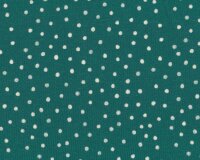 Sweatstoff LESS SNOW, Schneeflocken, petrolgrün, Hilco