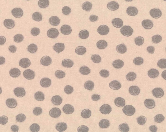 Baumwolljersey SWEET BABY, Punkte, hellbeige-grau, Hilco
