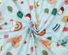 Sweatstoff FOLK + DOT, Kuscheltiere, himmelblau, Hilco