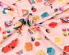 Sweatstoff FOLK + TOYS, Spielzeug, rosa, Hilco