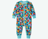 Sweatstoff FOLK + TOYS, Glasmurmeln, türkisblau, Hilco