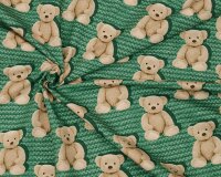 Sweatstoff FOLK + BEAR, Teddybär, mintgrün, Hilco