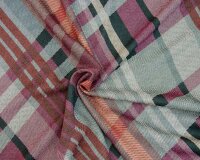 Doubleface-Strickstoff KAROLA, Streifenmuster, schwarz-fuchsia, Hilco