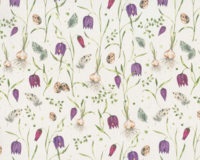 Baumwollstoff SCHACHBRETTBLUME, Acufactum