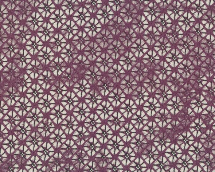 Viskosekreppstoff FARAH, Ornament, aubergine, Toptex