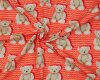 Sweatstoff FOLK + BEAR, Teddybär, rot, Hilco
