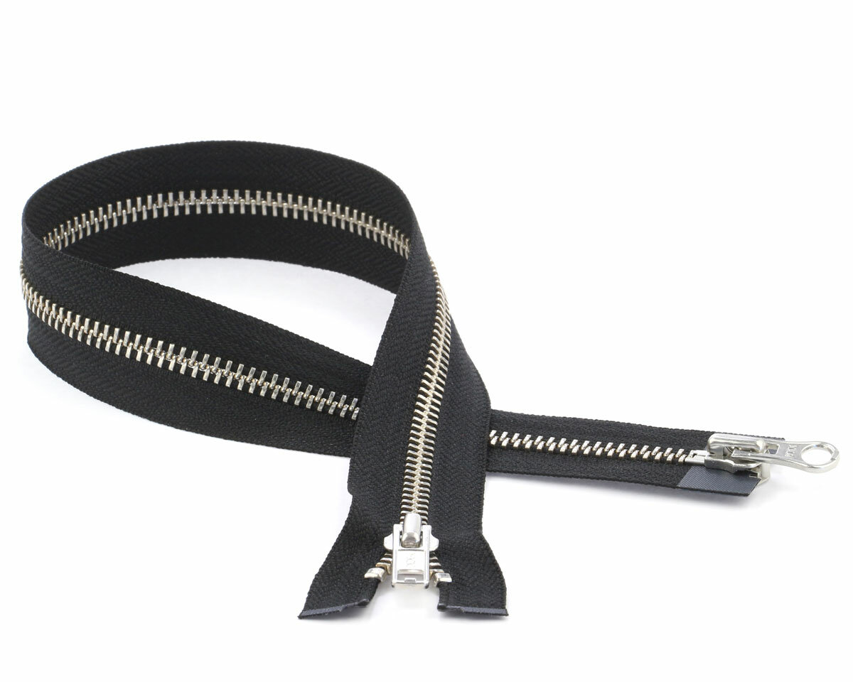 YKK Zwei-Wege-Reißverschluss Metallzahn silber, schwarz, 10,90 €