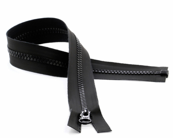 YKK wasserabweisender Outdoor Reißverschluss Kunststoffzahn, schwarz matt 70 cm