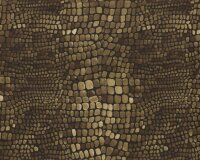 Viskosestoff PADMA, Krokodils-Schuppen, olive, Hilco