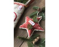 Baumwollstoff EISKRISTALLE, stumpfes rot, Acufactum