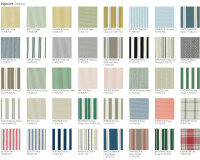 40 cm Reststück Dekostoff EDGEWORTH, Fischgrat-Streifendesign, natur-grün, Clarke & Clarke