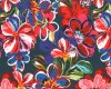 Baumwollstretch FRIDOLIN, Comic-Blüten, dunkelblau, Hilco