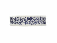Schrägband mit Blütendruck blau 30 mm