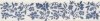 Schrägband mit Blütendruck blau 30 mm