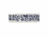Schrägband mit Blütendruck blau 30 mm