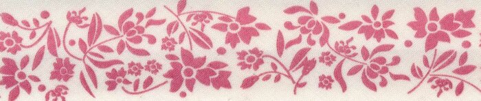 Schrägband mit Blütendruck rot 18 mm