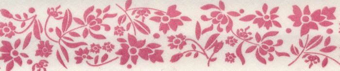 Schrägband mit Blütendruck rot 30 mm