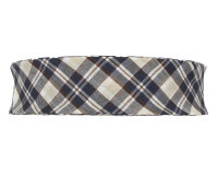 Baumwoll-Schrägband Schottenkaro beige-blau 18 mm