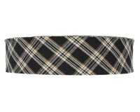 Baumwoll-Schrägband Schottenkaro schwarz-braun 18 mm