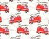 Baumwolljersey FIRE TRUCK, Feuerwehrauto, weiß, Hilco