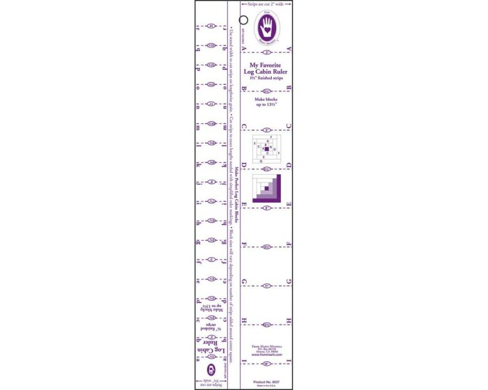 Quiltlineal LOG CABIN RULER, 3/4 und 1 1/2 Inch, Marti Michell