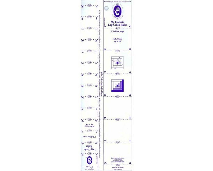 Quiltlineal LOG CABIN RULER, 1 und 2 Inch, Marti Michell