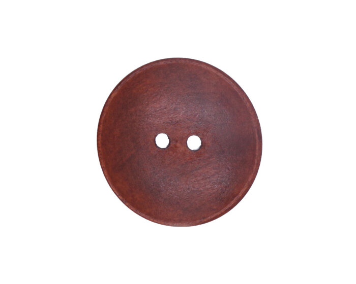 Gewölbter Knopf aus Kirschholz, matt lackiert, Brauntöne rotbraun 18 mm