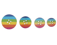 Holzknopf Regenbogen, bunt bedruckt 20 mm