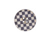 Holzknopf mit Schachbrettmuster, schwarz-weiß 18 mm
