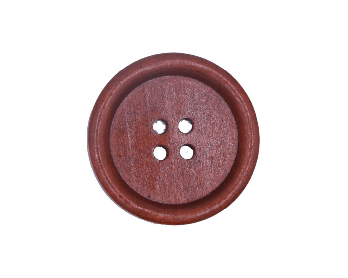 Knopf aus Kirschholz mit Rand, matt lackiert, Brauntöne 11 mm rotbraun