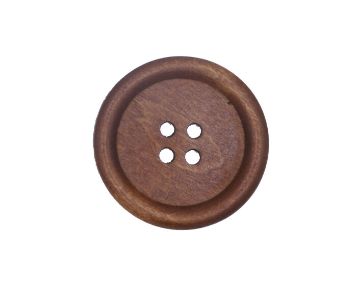 Knopf aus Kirschholz mit Rand, matt lackiert, Brauntöne 25 mm braun