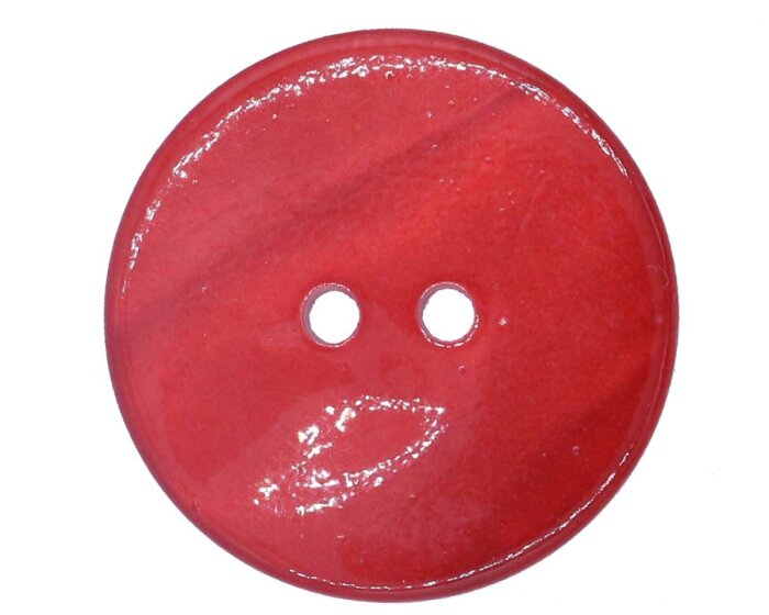 Glänzender Muschelknopf RIVER SHELL, Perlmuttoptik rot 10 mm