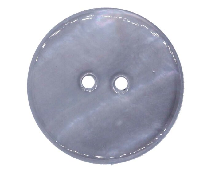 Glänzender Muschelknopf RIVER SHELL, Perlmuttoptik grau 10 mm