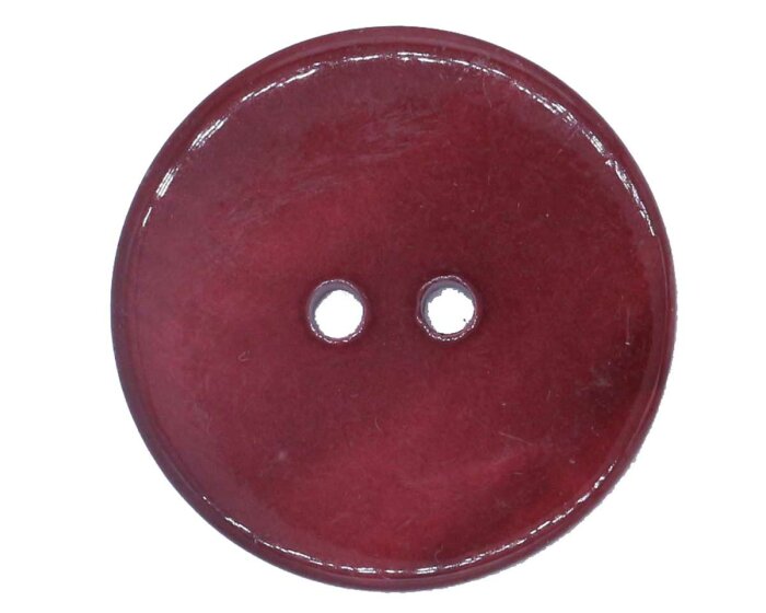 Glänzender Muschelknopf RIVER SHELL, Perlmuttoptik weinrot 20 mm