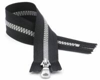 YKK Reißverschluss Kunststoffzahn VISLON, nicht teilbar, schwarz-silber 25 cm