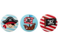 Kunststoffknopf mit Pirat, Flagge und Schiff, Union Knopf