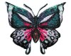 Bestickte Applikation SCHMETTERLING, Schwalbenschwanz, petrol-pink, Prym