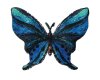 Bestickte Applikation SCHMETTERLING, Schwalbenschwanz, blau-schwarz, Prym