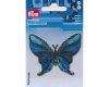 Bestickte Applikation SCHMETTERLING, Schwalbenschwanz, blau-schwarz, Prym