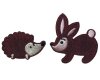 Bestickte Applikation IGEL & HASE, weinrot, Prym