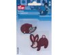 Bestickte Applikation IGEL & HASE, weinrot, Prym