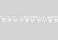 Klöppelspitze FLORAS mit Bogenkanten, weiß
