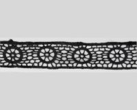 Klöppelspitze RADO mit Kreis-Muster schwarz