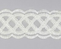 Spitzenband PEARLO mit Rocaille-Perlen bestickt weiß