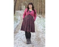 Baumwolljersey LA ERA, Punkte-Kreise, kupferrot,...