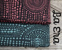 Baumwolljersey LA ERA, Punkte-Kreise, kupferrot, Bienvenido Colorido