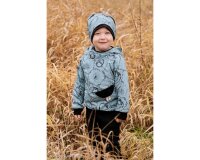 Baumwolljersey DORMIDO, Fuchs und Bär, blaugrau,...