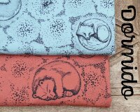 Baumwolljersey DORMIDO, Fuchs und Bär, kupferrot, Bienvenido Colorido