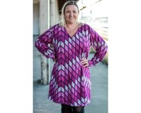 Modalsweat COZY BIG KNIT, Zackenmuster, fuchsia, Lycklig Design